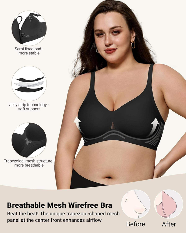 Quality Tough Undetectable Translucent Seamless Jelly Sports Bra For All - Day Wear factory