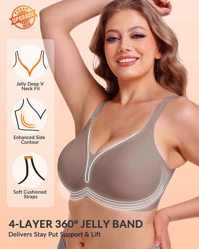 Quality Convertible Seamless Breathable Elastic Jelly Push Up Bra For Everyday factory