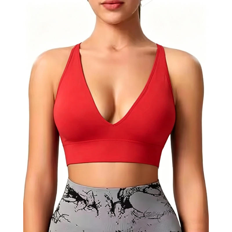 Quality Elastic Criss-cross Translucent Breathable Jelly Push Up Bra For Yoga Pilates factory