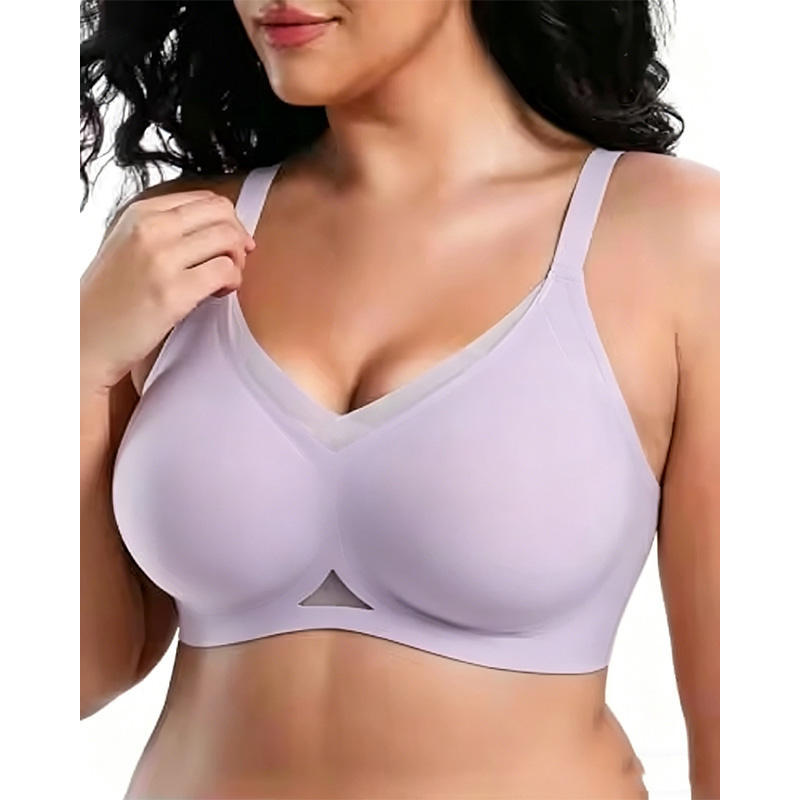 Quality Ventilated Stretchy Comfy Smooth Wireless Jelly Strip Bra For Everyday factory