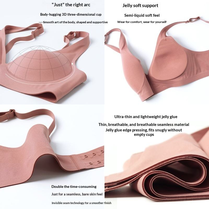 Quality Unnoticeable Elastic Everyday Wireless Jelly Strip Bra For Lounge Sleep factory