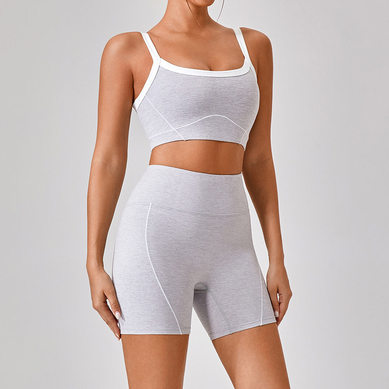 Quality Supportive Flattering Breathable Sport Wire Free Yoga Set For Home Workouts factory