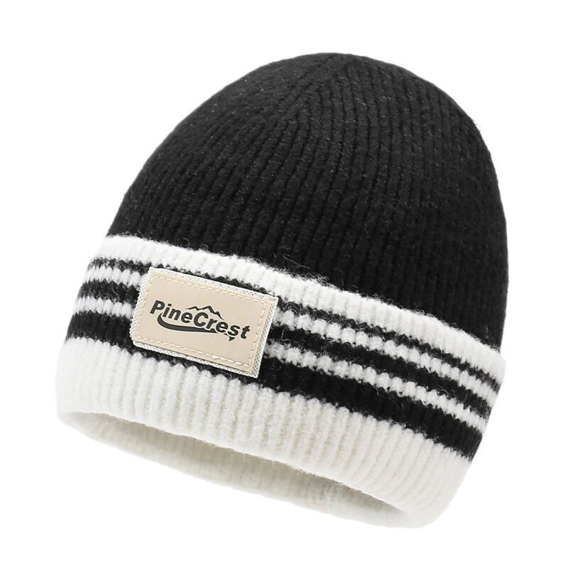 Quality  New Striped Warm Stylish Versatile Knitted Hat For Autumn And Winter factory