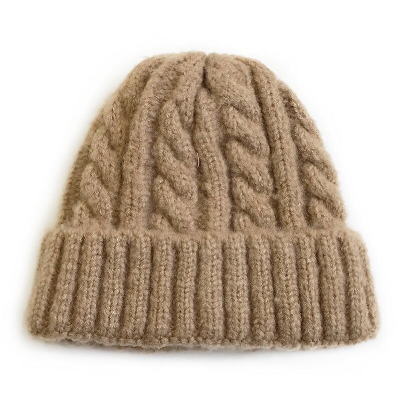 Quality Classic Cable - Knit Thickened Beanie Pullover Warm Hat For Autumn Winter  factory