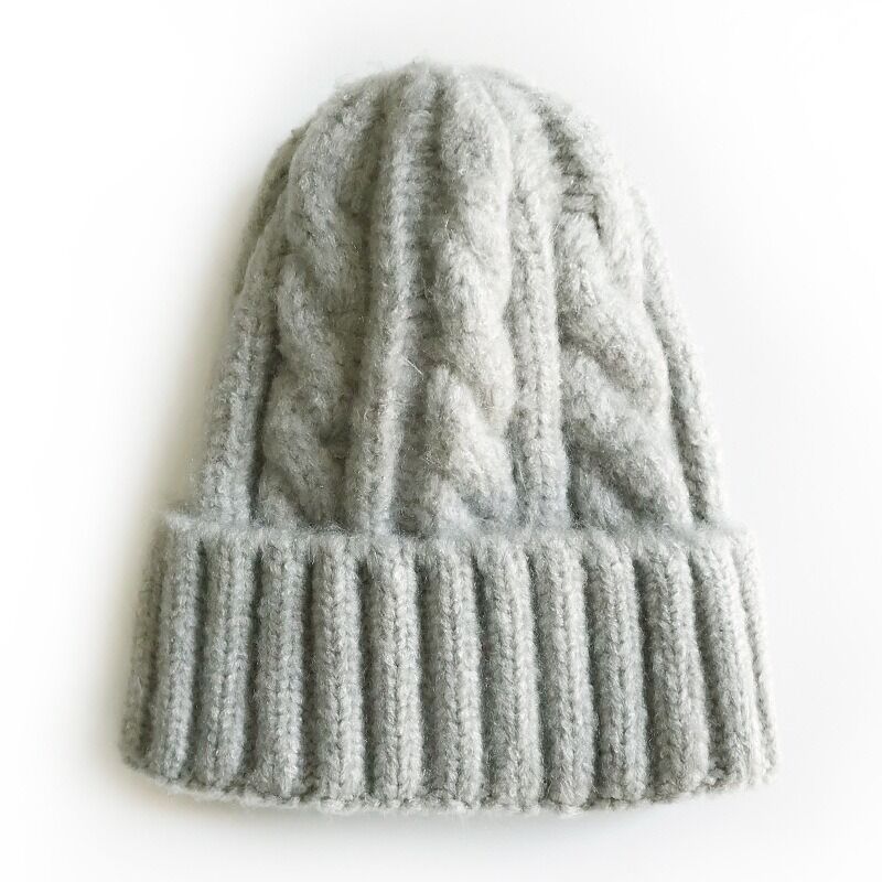 Quality Classic Cable - Knit Thickened Beanie Pullover Warm Hat For Autumn Winter  factory