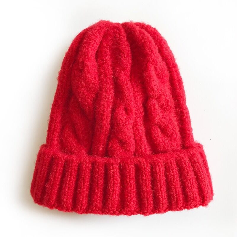Quality Classic Cable - Knit Thickened Beanie Pullover Warm Hat For Autumn Winter  factory