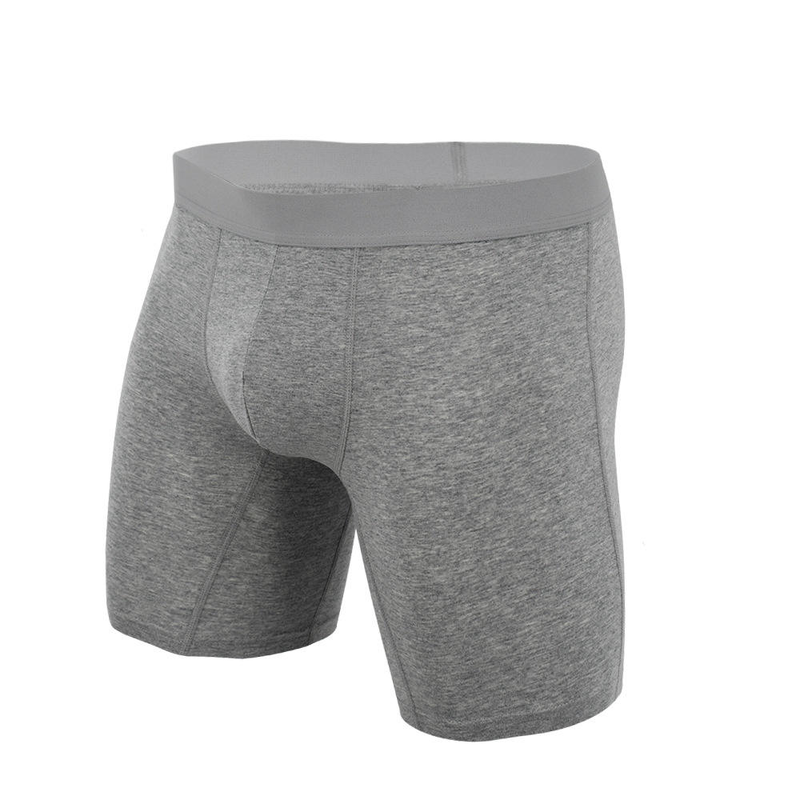 Quality Long ‑ Leg Elastic microfiber Men's Breathable Boxer Briefs For Gym Workouts factory