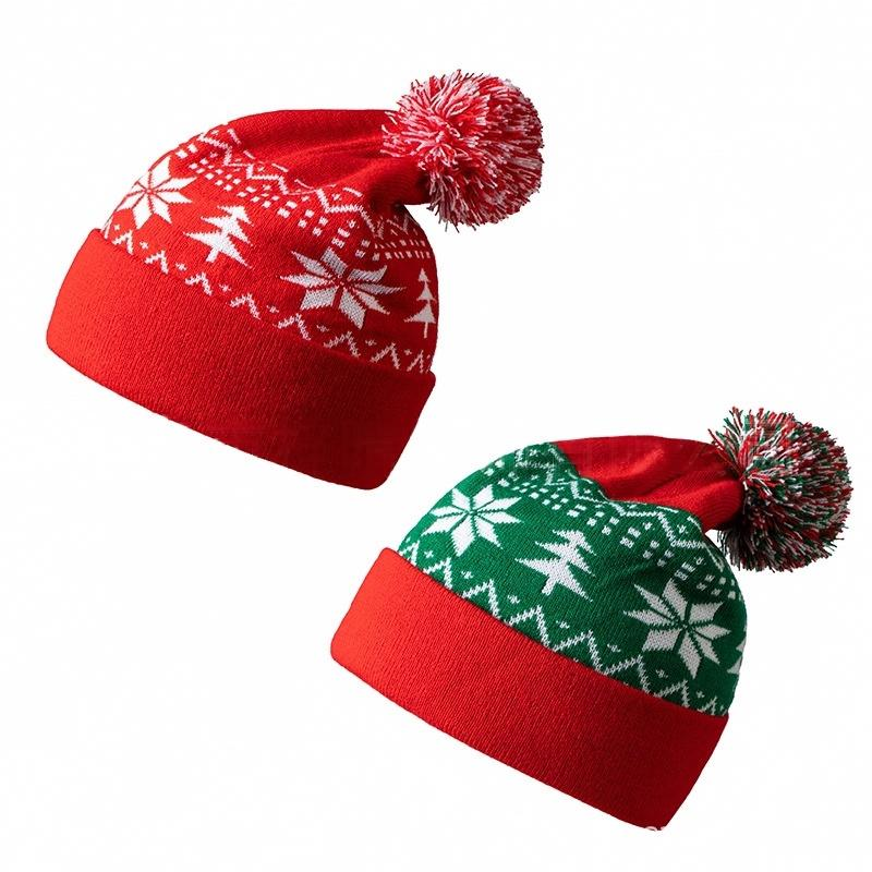 Quality Festive Pom-Pom Knitted Hat with Warm Windproof Fit and Soft Skin-Friendly Material for Winter factory