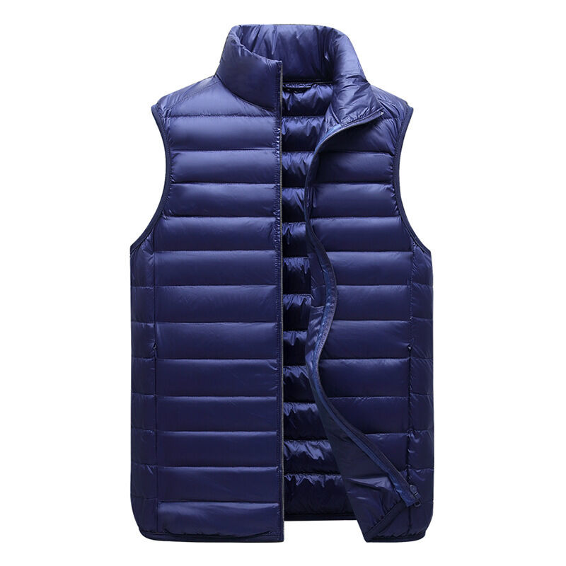 Quality Windproof Lightweight Down Vest with Stand-Up Collar for Outdoor Activities factory