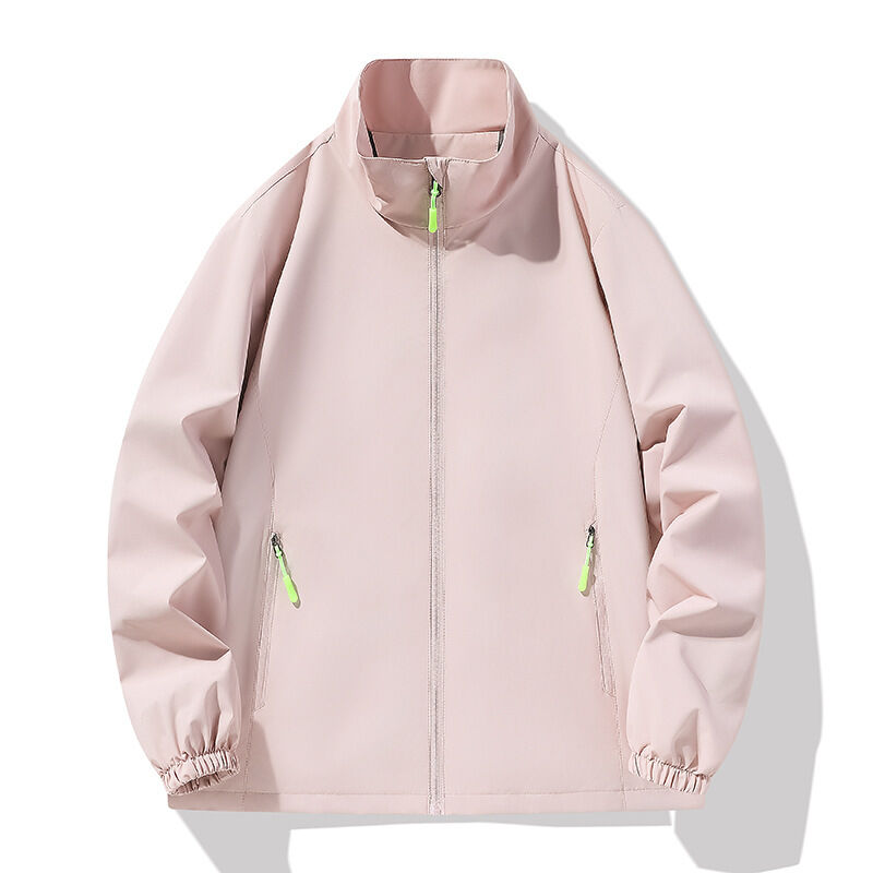 Quality Stand-Up Collar Windproof Waterproof Polyester Windbreaker Jacket for Outdoor Sports factory