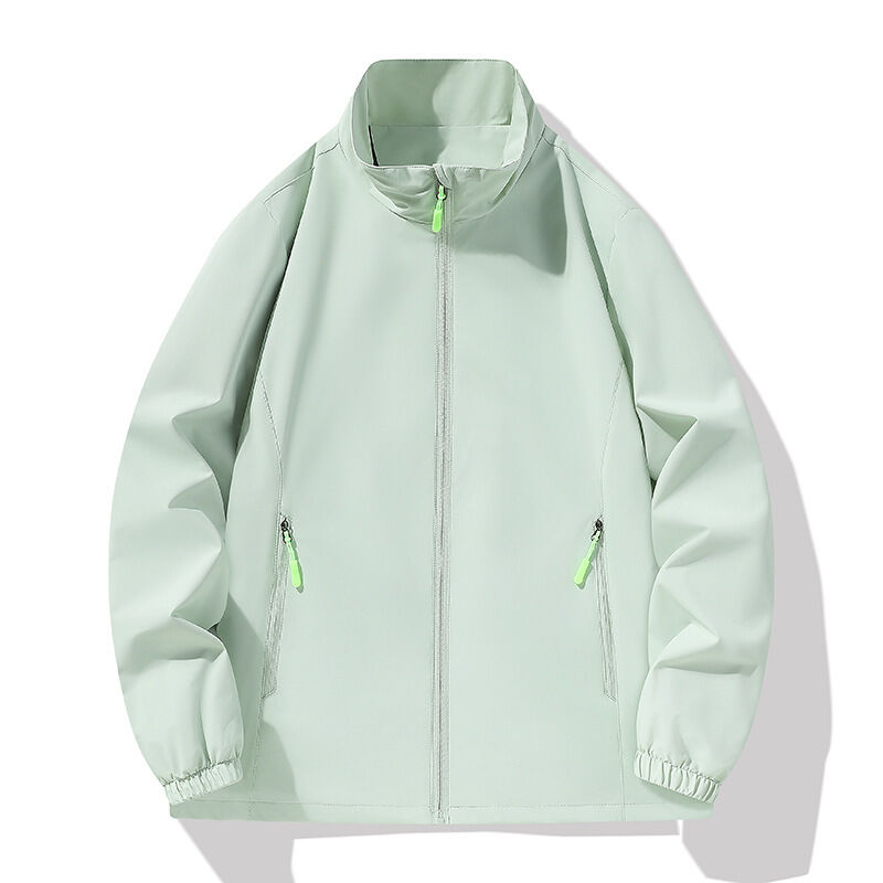 Quality Stand-Up Collar Windproof Waterproof Polyester Windbreaker Jacket for Outdoor Sports factory