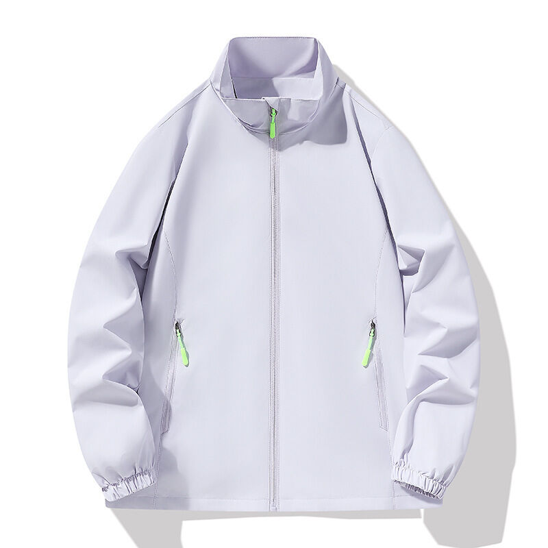 Quality Stand-Up Collar Windproof Waterproof Polyester Windbreaker Jacket for Outdoor Sports factory