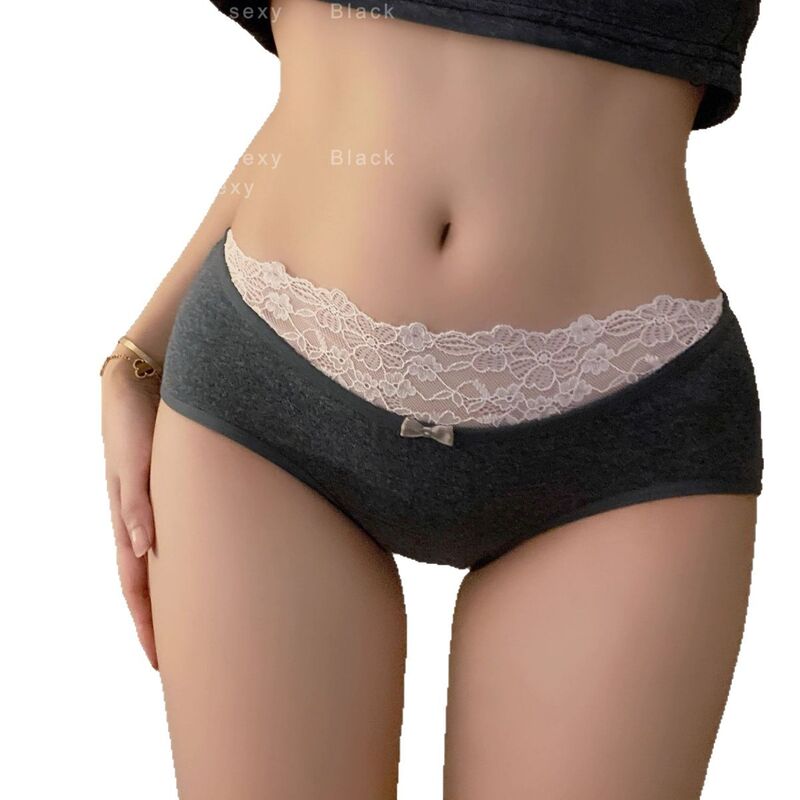 Quality Elegant Delicate Lace Trim Snug Body-Mapped Stay-Put Fit Breathable Premium Natural Cotton Ladies' Briefs factory