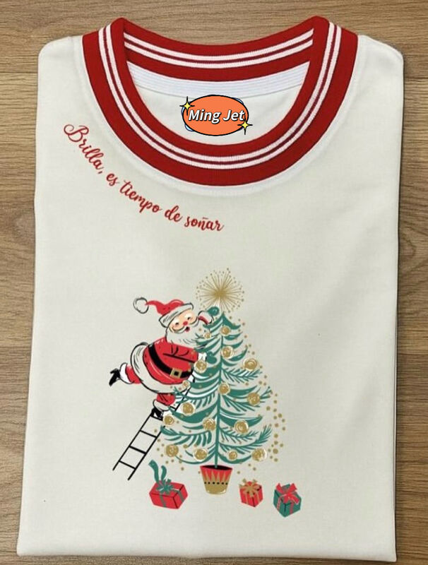 Quality Premium Combed Cotton Christmas Sleep Shirt with Subtle Festive Design and Relaxed Sleep Fit factory