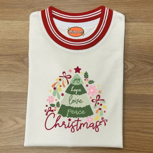 Quality Premium Combed Cotton Christmas Sleep Shirt with Subtle Festive Design and Relaxed Sleep Fit factory