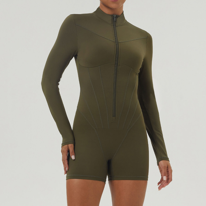 Quality Moisture-Wicking 4-Way Stretch Gym Bodysuit with Breathable Mesh Panels for Workouts factory
