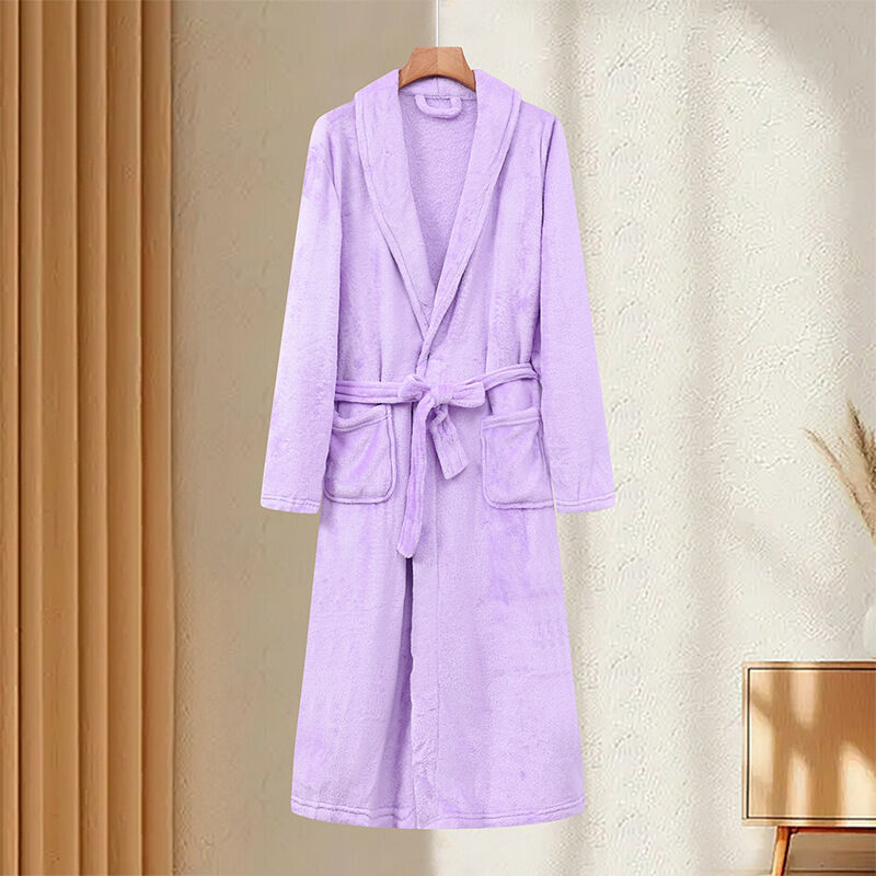 Quality Ultra-Soft Flannel Bathrobe with Loose Relaxed Fit for Festive Christmas Loungewear factory