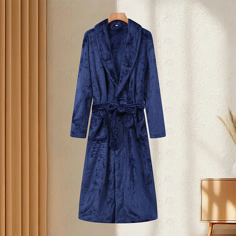 Quality Ultra-Soft Flannel Bathrobe with Loose Relaxed Fit for Festive Christmas Loungewear factory