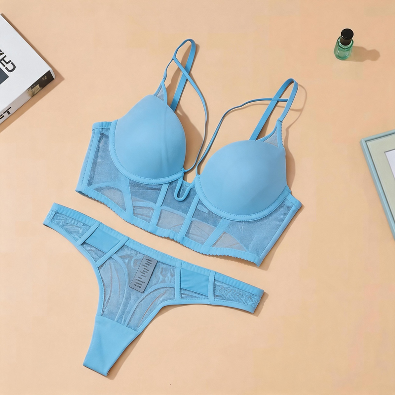 Quality Breathable 4-Way Stretch Moisture-Wicking Lace Stretch Nylon Bodysuit Bra Set for Women factory