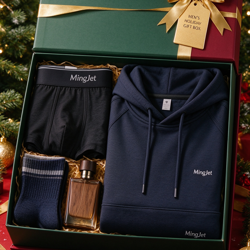 Quality Breathable Cotton Men's Hoodies with Christmas Gift Box in Relaxed Fit factory