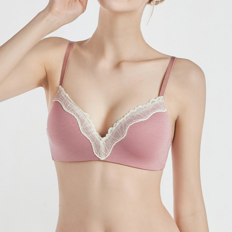 Quality Breathable Ultra-Soft Elastic Seamless Jelly Sports Bra Wireless Jelly Strip Lacy Sports Bra for Daily Lounge factory
