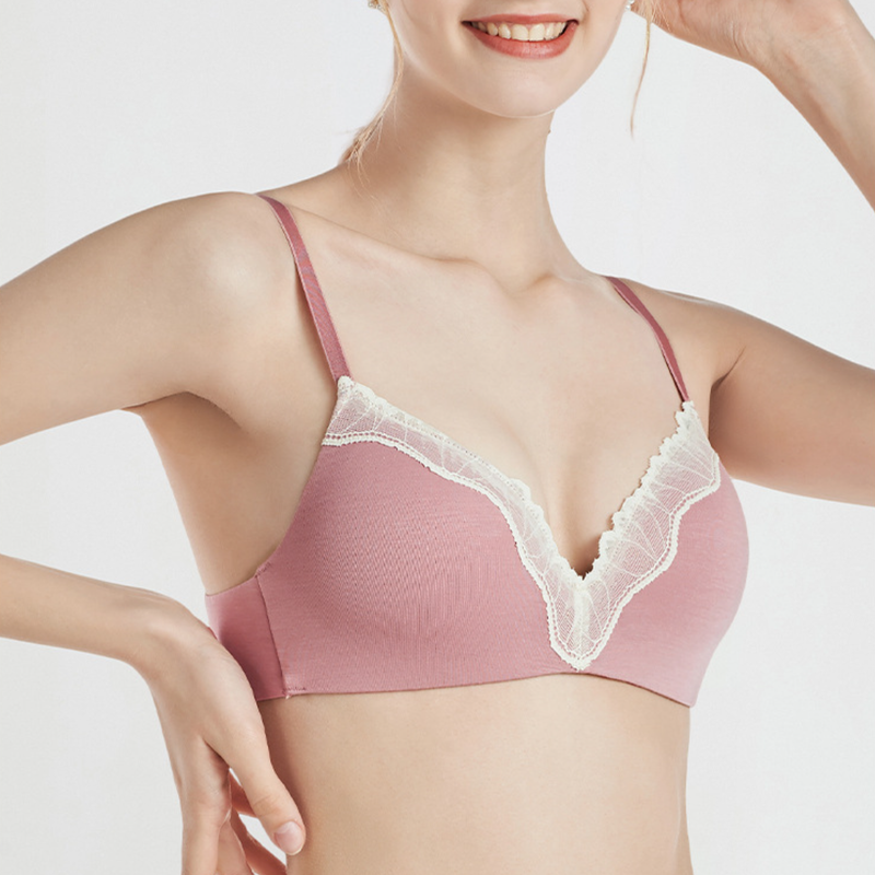 Quality Breathable Ultra-Soft Elastic Seamless Jelly Sports Bra Wireless Jelly Strip Lacy Sports Bra for Daily Lounge factory