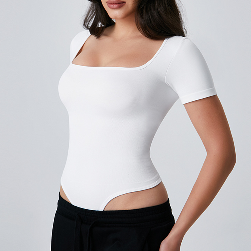 Quality Seamless Shaping Bodysuit Short-Sleeve Stretchy Yoga Bodysuit for Pilates Exercise Wear factory