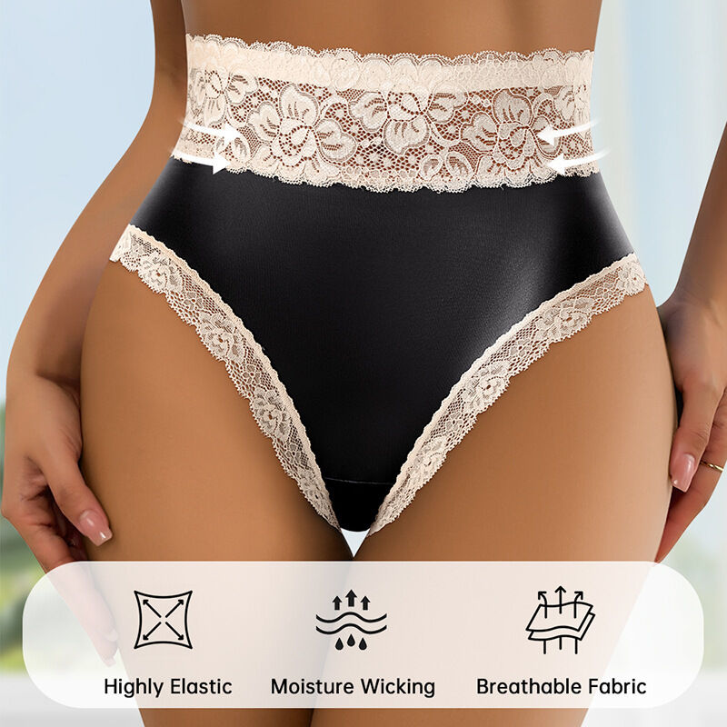 Quality Breathable Stretchable Mid-rise Ladies Briefs Soft Satin Lacy Women's Briefs for Sleeping Lounge at Home factory