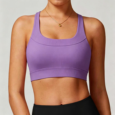 Quality Unnoticeable Flat Fresh Seamless Jelly Sports Bra For Layering Under Tees factory