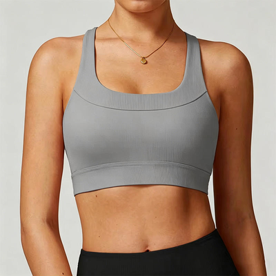 Quality Unnoticeable Flat Fresh Seamless Jelly Sports Bra For Layering Under Tees factory