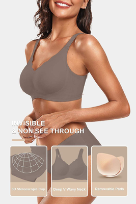 Quality Supportive Quick - Dry Invisible Seamless Jelly Push Up Bra For Home Workouts factory
