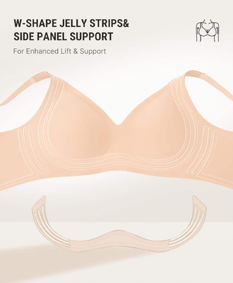 Quality Unnoticeable Breathable Quick - Dry Everyday Jelly Push Up Bra For Yoga factory