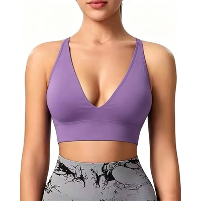 Quality Elastic Criss-cross Translucent Breathable Jelly Push Up Bra For Yoga Pilates factory