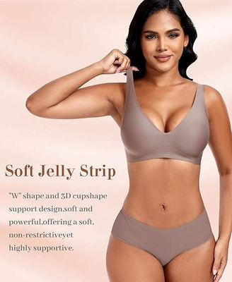 Quality Seamless Bare Versatile Everyday Jelly Push Up Bra For Under Tees factory