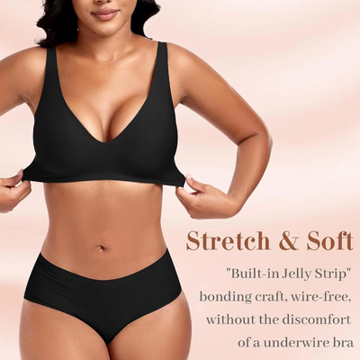Quality Seamless Bare Versatile Everyday Jelly Push Up Bra For Under Tees factory