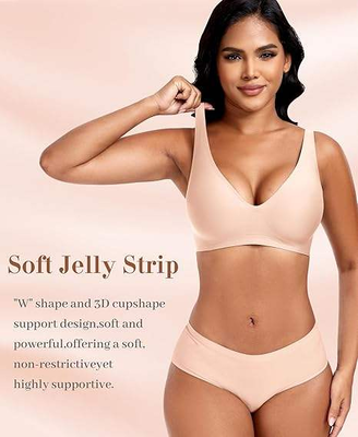 Quality Seamless Bare Versatile Everyday Jelly Push Up Bra For Under Tees factory