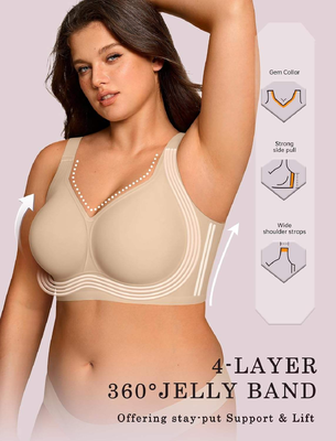 Quality Adjustable Convertible Support Wireless Jelly Strip Bra For Everyday Multi - Use factory