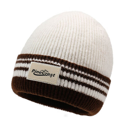 Quality  New Striped Warm Stylish Versatile Knitted Hat For Autumn And Winter factory