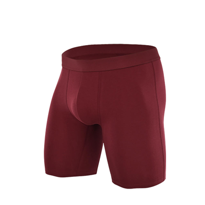 Quality Long ‑ Leg Elastic microfiber Men's Breathable Boxer Briefs For Gym Workouts factory