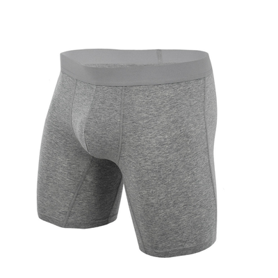Quality Long ‑ Leg Elastic microfiber Men's Breathable Boxer Briefs For Gym Workouts factory