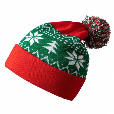 Quality Festive Pom-Pom Knitted Hat with Warm Windproof Fit and Soft Skin-Friendly Material for Winter factory