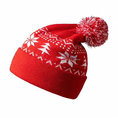 Quality Festive Pom-Pom Knitted Hat with Warm Windproof Fit and Soft Skin-Friendly Material for Winter factory