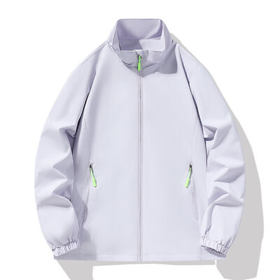 Quality Stand-Up Collar Windproof Waterproof Polyester Windbreaker Jacket for Outdoor Sports factory