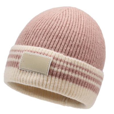 Quality Striped Warm Versatile Knitted Hat for Autumn and Winter Beanie factory