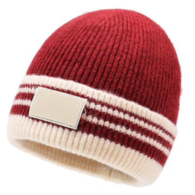 Quality Striped Warm Versatile Knitted Hat for Autumn and Winter Beanie factory
