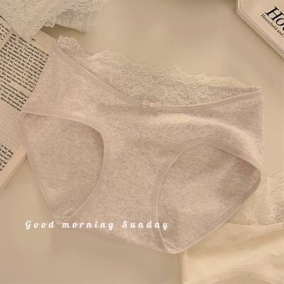 Quality Elegant Delicate Lace Trim Snug Body-Mapped Stay-Put Fit Breathable Premium Natural Cotton Ladies' Briefs factory