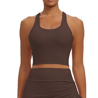 Quality Elastic Fitting Breathable Nylon Yoga Bra with Sleek Silhouette for Gym Workouts factory