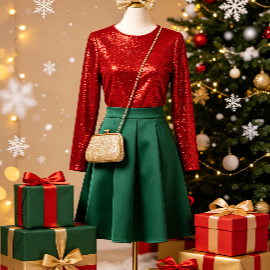 Quality Elegant One-Shoulder Sequined Top with Exquisite Sequined Decoration and Comfortable Long-Sleeve Design for Christmas factory