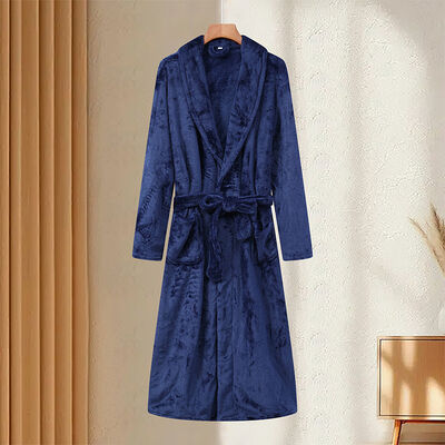 Quality Ultra-Soft Flannel Bathrobe with Loose Relaxed Fit for Festive Christmas Loungewear factory