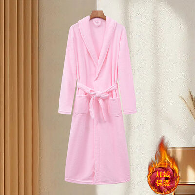 Quality Ultra-Soft Flannel Bathrobe with Loose Relaxed Fit for Festive Christmas Loungewear factory